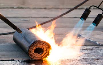 Sideway asphalt flat roofing repairs