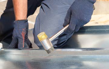 Sideway metal flat roofing repairs