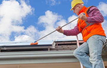 Sideway soft wash roof cleaning